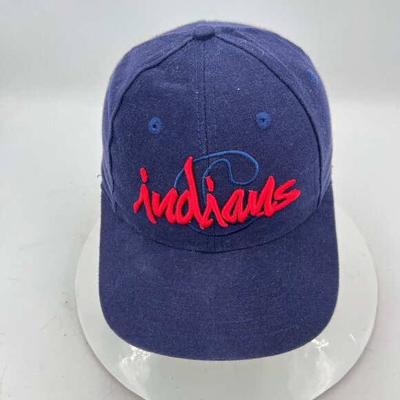 Cleveland Indians The Games One Size Fits All Blue Navy Red Snap Back Cap Hat - Picture 2 of 11